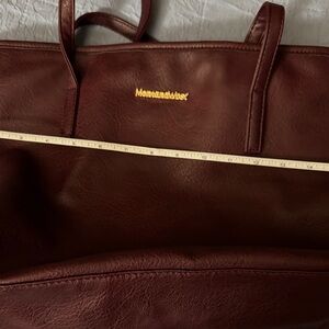 Montana West Men's Burgundy Leather Briefcase